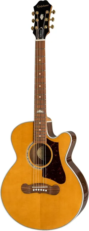 Epiphone J200 EC Studio Parlor Acoustic Electric, Vintage Natural