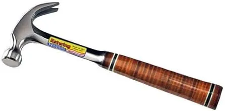Estwing E16C Claw Hammer, Leather Grip Hammer, Smooth Face, 16-Ounce, 12.5-Inch