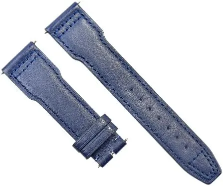 Ewatchparts 22MM CALF LEATHER WATCH STRAP BAND CLASP COMPATIBLE WITH IWC PORTUGUESE PILOT TOP GUN BLUE