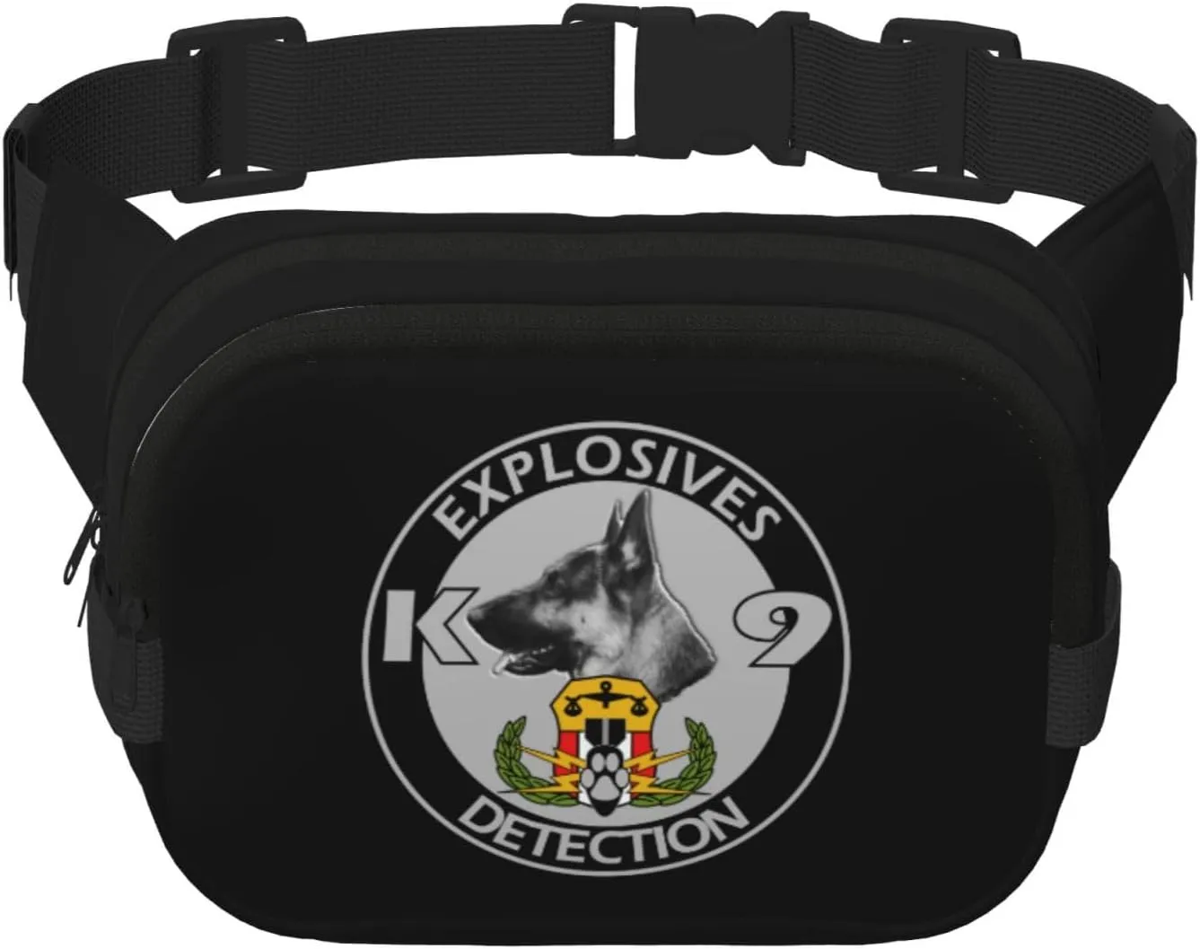 Explosives Detection K9 Waist Pack Bag Fanny Pack for Men&Women Hip Bum Bag with Adjustable Strap for Outdoors Workout Traveling Casual Running Hiking Cycling