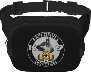 Explosives Detection K9 Waist Pack Bag Fanny Pack for Men&Women Hip Bum Bag with Adjustable Strap for Outdoors Workout Traveling Casual Running Hiking Cycling