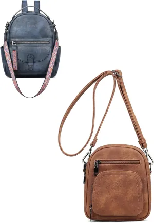 FADEON Small Crossbody Bags For Women Cell Phone Purses with Adjustable Strap，and Mini Backpack Purse