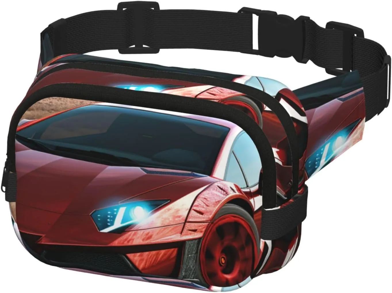 Fanny Pack for Men Women Crossbody Waist Bag Red Race Car Belt Bag with Adjustable Strap Hip Bum Bag