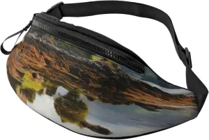 Fanny Pack for Men Women Crossbody Waist Bag Scotland Castle Water Lake Scottish Belt Bag with Adjustable Strap Hip Bum Bag