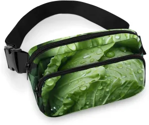 Fanny Pack Green Cabbage Waist Pack for Women Men Waterproof Belt Bag with Adjustable Belt Casual Crossbody Bag Travel Waist Bag for Sports Running Cycling