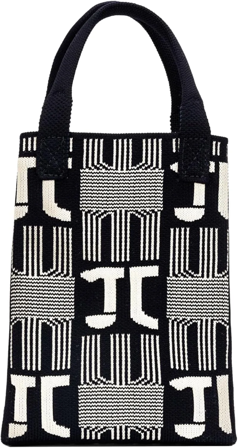 Fashion Plaid Classic Wristband Crossbody Bag Women's Knit Bag Premium Texture