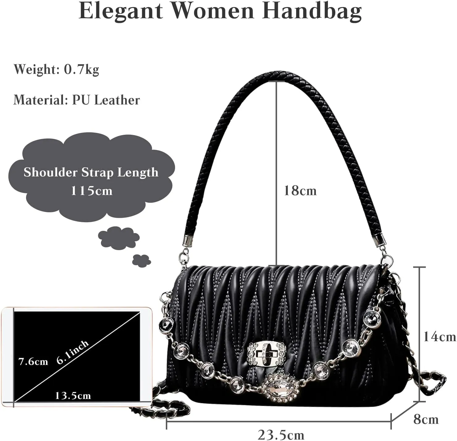 Fashion Women Underarm Bag Handbag Top Handle Bag