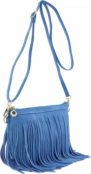 FashionPuzzle Small Fringe Crossbody Bag with Wrist Strap