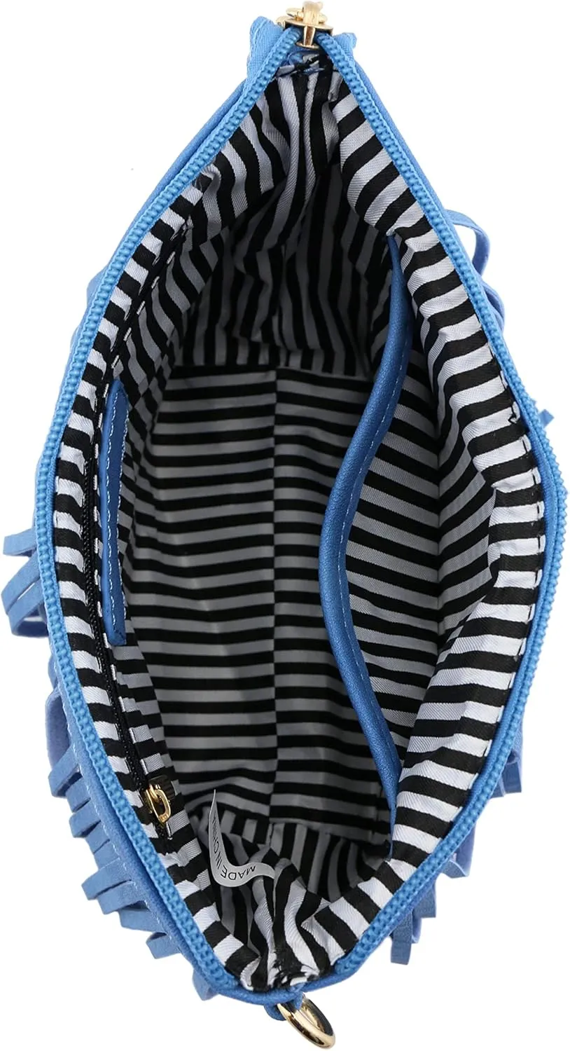 FashionPuzzle Small Fringe Crossbody Bag with Wrist Strap