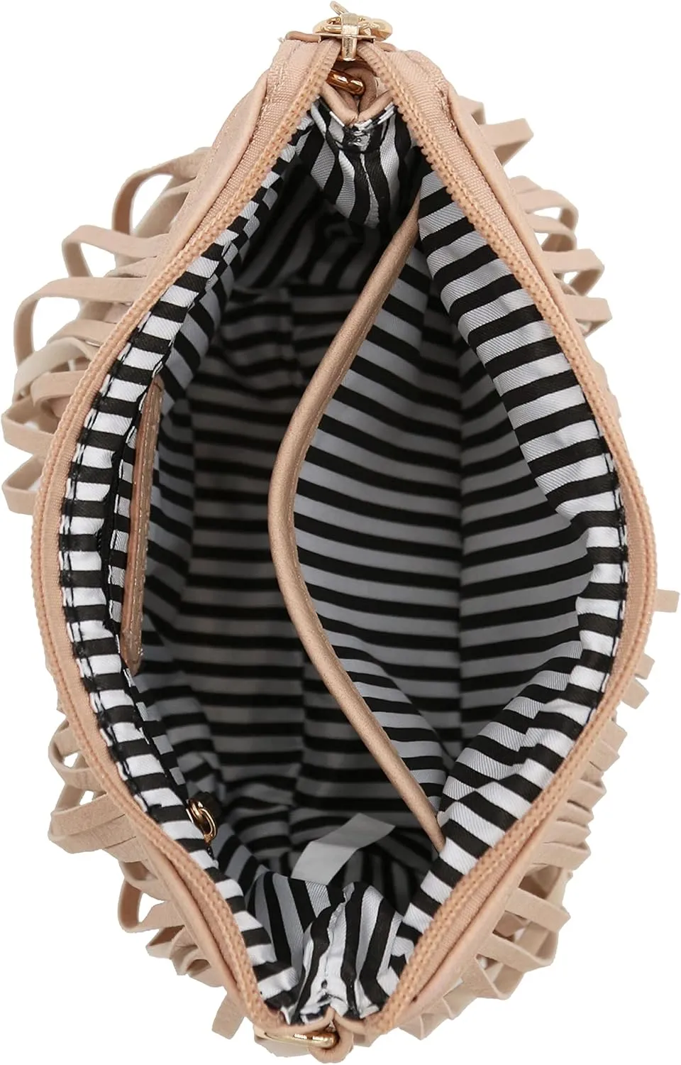 FashionPuzzle Small Fringe Crossbody Bag with Wrist Strap