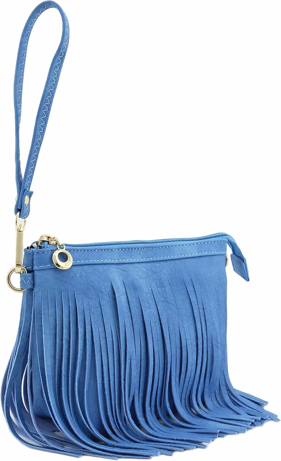 FashionPuzzle Small Fringe Crossbody Bag with Wrist Strap
