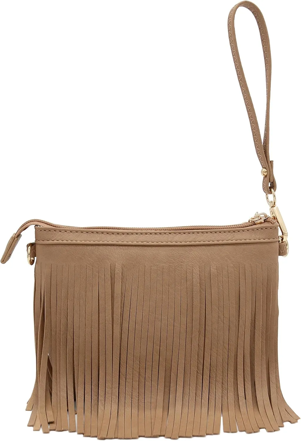 FashionPuzzle Small Fringe Crossbody Bag with Wrist Strap