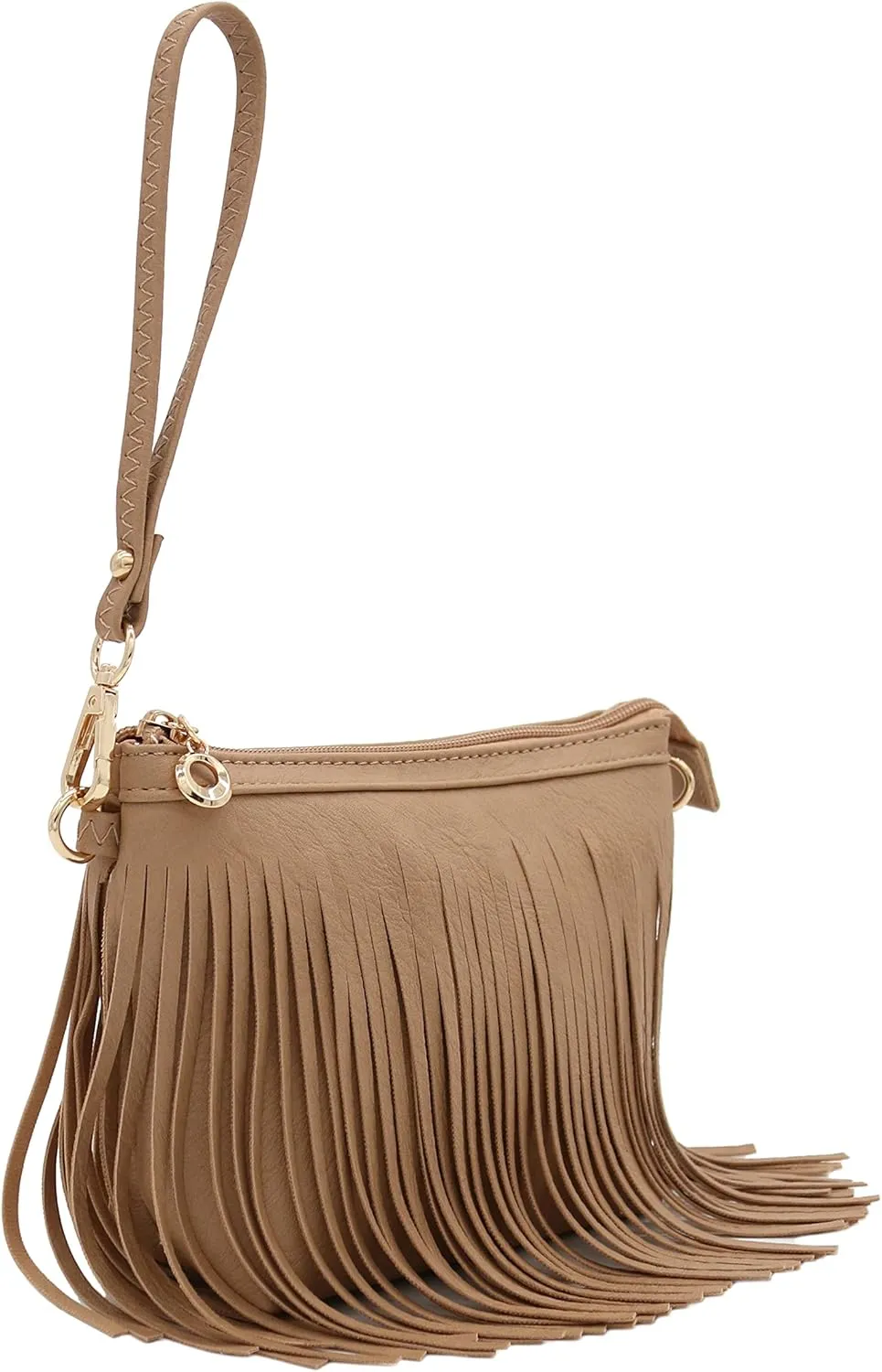 FashionPuzzle Small Fringe Crossbody Bag with Wrist Strap