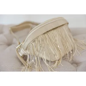 FASHNZFAB Metallic Removable Fringe Western Style Hip Bag