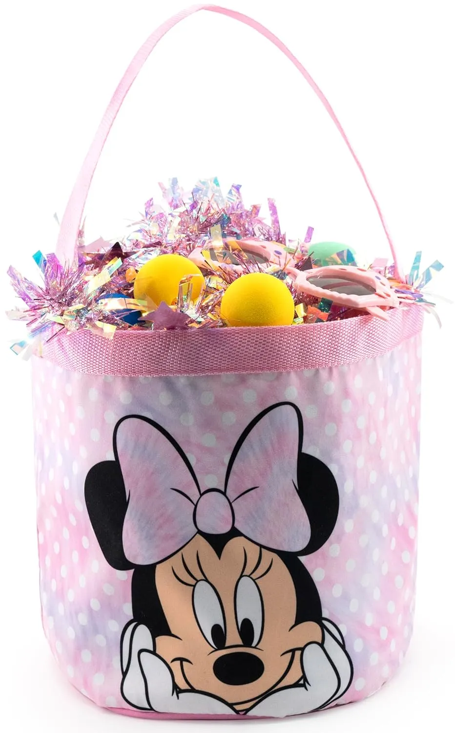 Fast Forward Disney Minnie Mouse Easter Baskets for Kids | Minnie Mouse Kids Easter Bag Bucket Tote Bag for Girls, Boys, Unisex | Cute Kids Soft Gift Basket Bucket Trick or Treat Bag