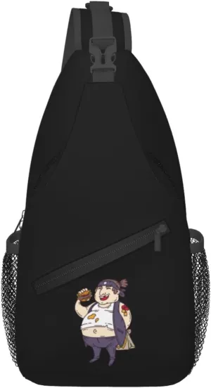 Fat Guy With Burger Crossbody Bags For Women Men Chest Backpack Gym Shoulder Bag Travel Outdoor Sports Casual Crossbody Bags