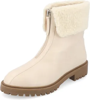 FAUX LEATHER ZIP-UP BOOTIES BY JOURNEE