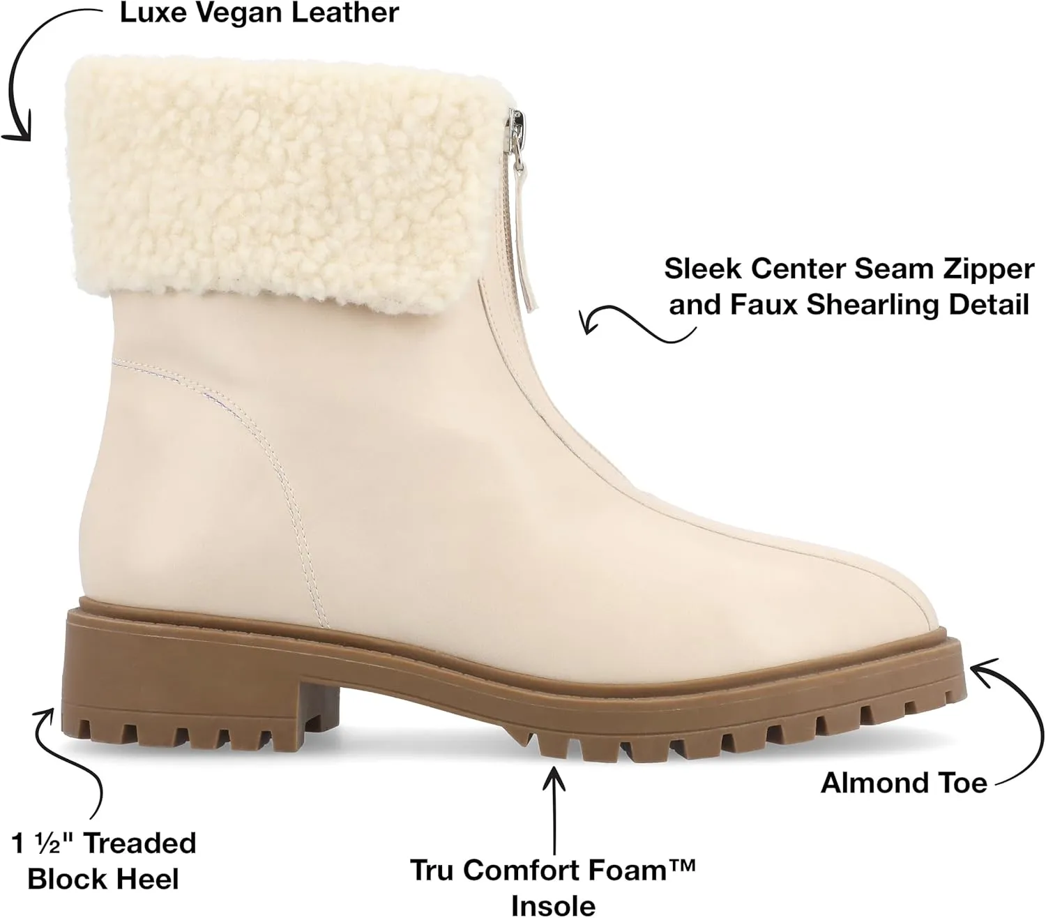 FAUX LEATHER ZIP-UP BOOTIES BY JOURNEE