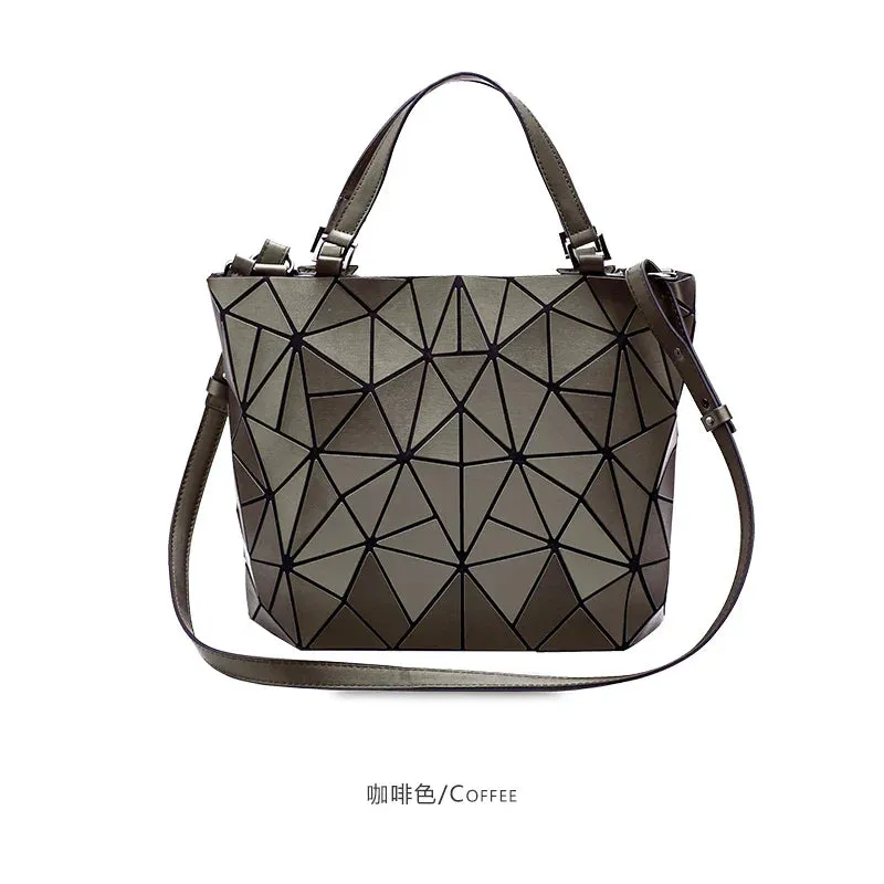 Female Top-Handle Bag Hologram Frosted matte crossbody Bag High quality bucket bag Geometric handbag