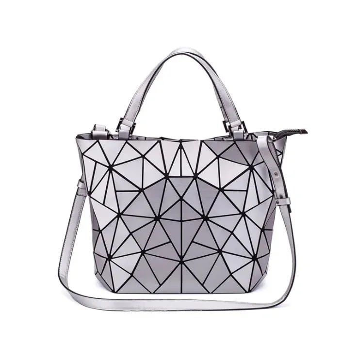 Female Top-Handle Bag Hologram Frosted matte crossbody Bag High quality bucket bag Geometric handbag