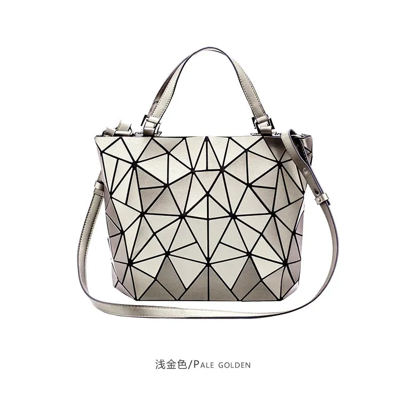Female Top-Handle Bag Hologram Frosted matte crossbody Bag High quality bucket bag Geometric handbag