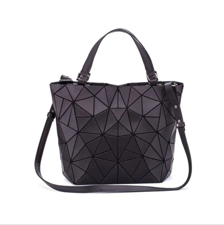 Female Top-Handle Bag Hologram Frosted matte crossbody Bag High quality bucket bag Geometric handbag