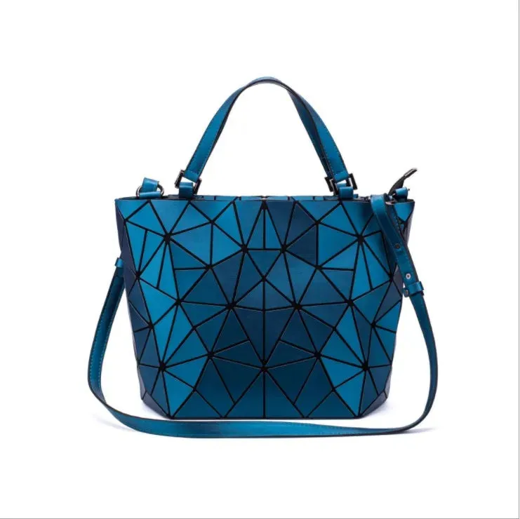 Female Top-Handle Bag Hologram Frosted matte crossbody Bag High quality bucket bag Geometric handbag