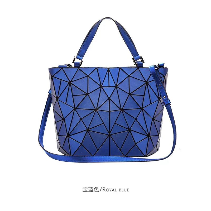 Female Top-Handle Bag Hologram Frosted matte crossbody Bag High quality bucket bag Geometric handbag