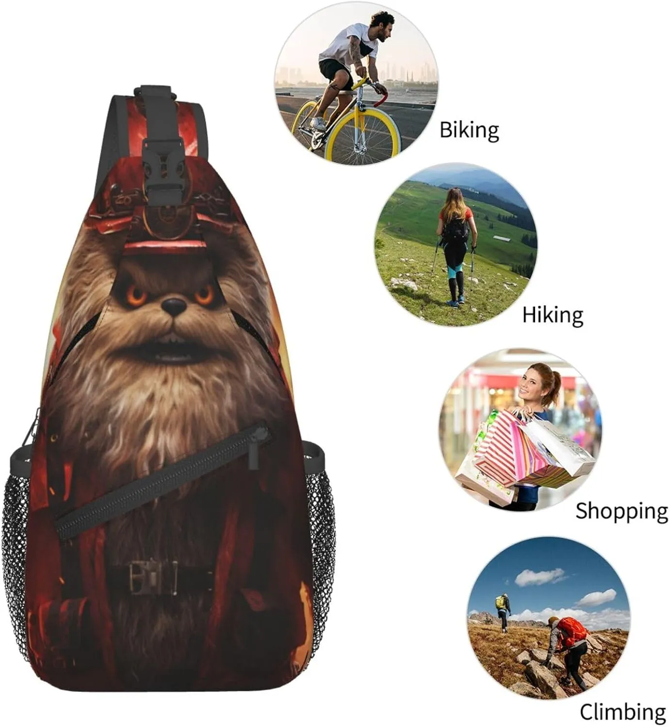 Fighting Aliens Men's And Women's Small Crossbody Bags Chest Bags Daily Bags Are Suitable For Outdoor Hiking Trips