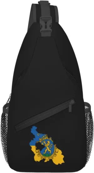 Flag Map of Pest County Crossbody Bags For Women Men Chest Backpack Gym Shoulder Bag Travel Outdoor Sports Casual Crossbody Bags