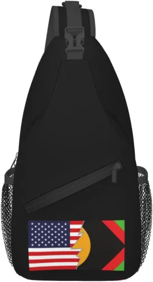 Flag Of English Woods, Cincinnati, Ohio And America Crossbody Bags For Women Men Chest Backpack Gym Shoulder Bag Travel Outdoor Sports Casual Crossbody Bags
