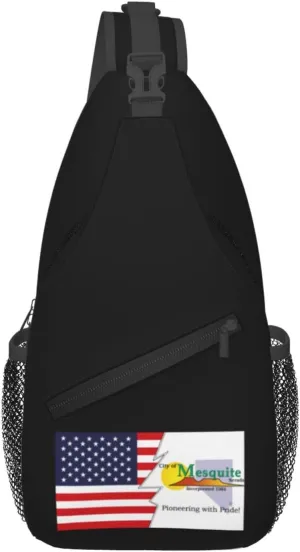 Flag Of Mesquite, Nevada And America Crossbody Bags For Women Men Chest Backpack Gym Shoulder Bag Travel Outdoor Sports Casual Crossbody Bags