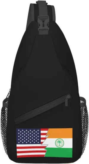Flag Of Miami, Florida And America Crossbody Bags For Women Men Chest Backpack Gym Shoulder Bag Travel Outdoor Sports Casual Crossbody Bags
