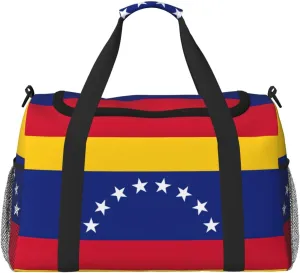 Flag of Venezuela print Large Canvas Travel Duffel Bag Weekender Bags for Women Overnight Bag Carry On Tote Bag