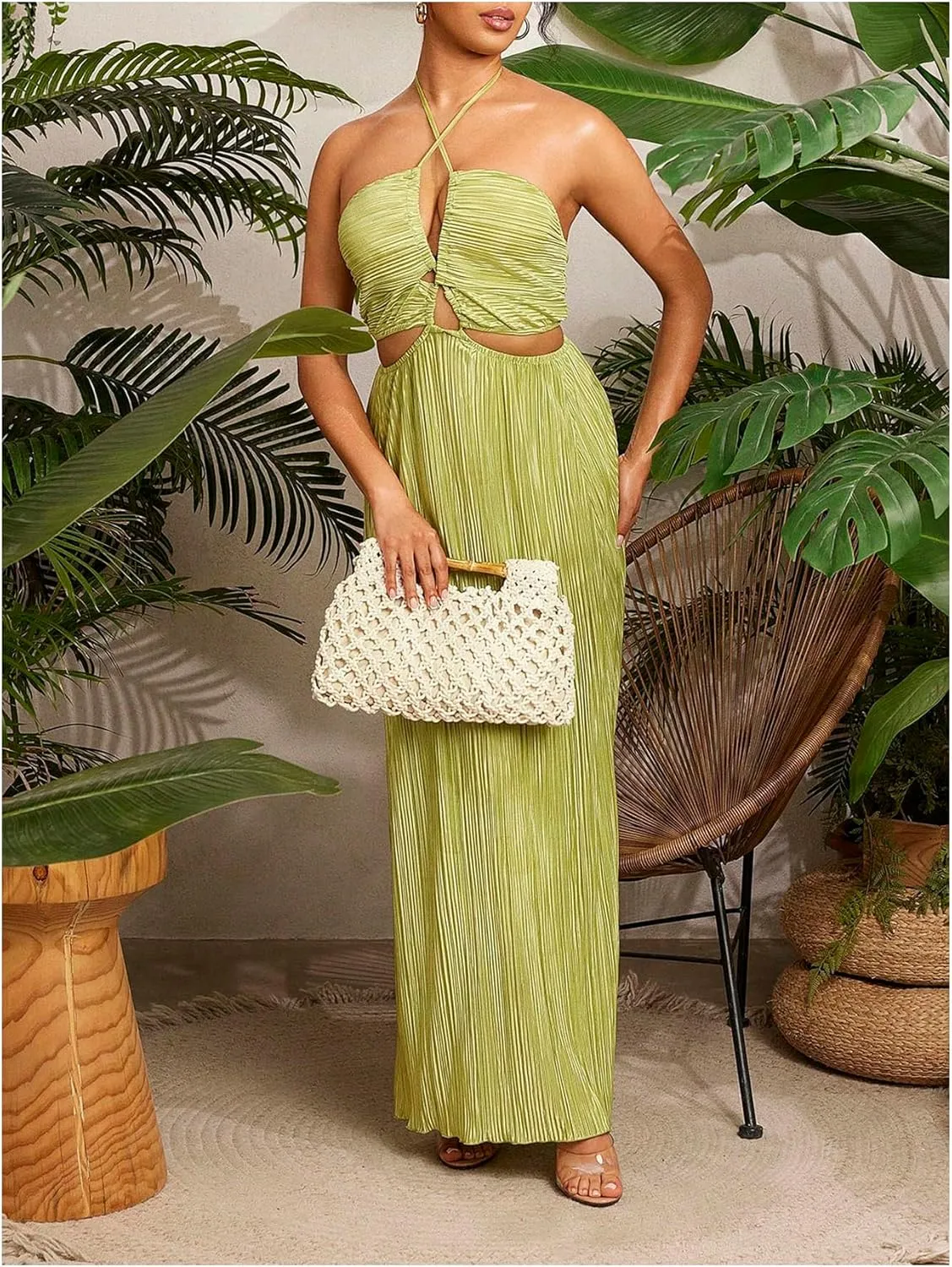 Floerns Women's Straw Bag Handle Beach Clutch Purse Hobo Handbag