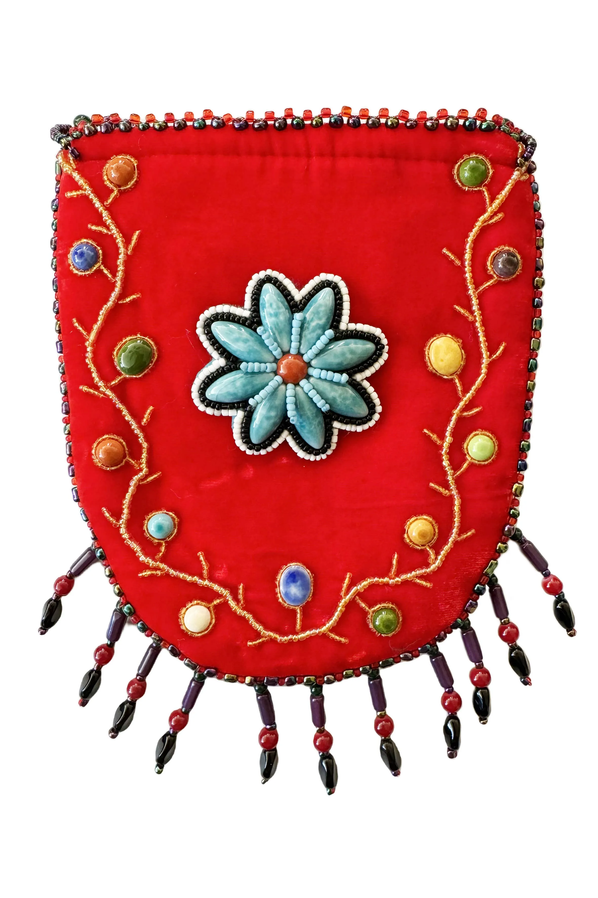 Floral Pattern Velvet Crossbody MUG-Flower