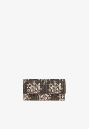 Flower Bouquet Printed Chain Clutch