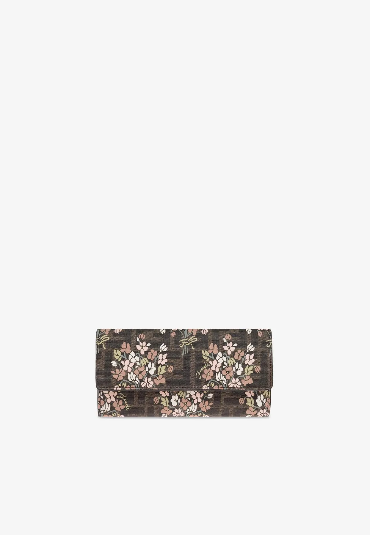 Flower Bouquet Printed Chain Clutch