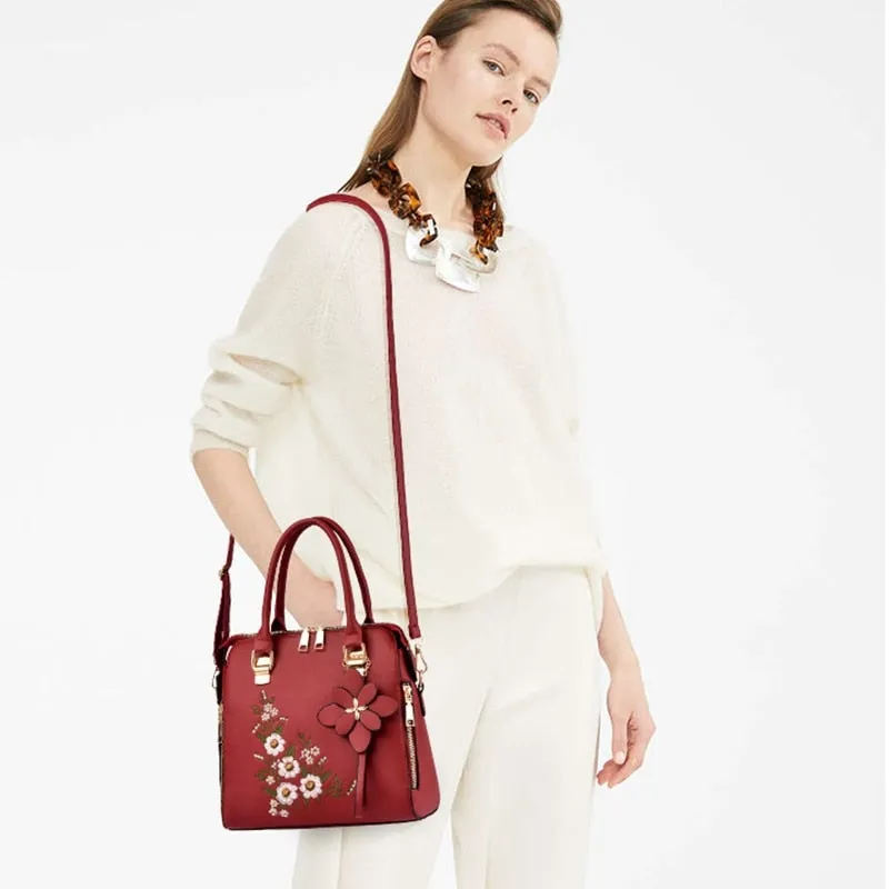 Flower Women Handbags Clear communication Shoulder Comprehensive assistance bags Messenger Bag Leather