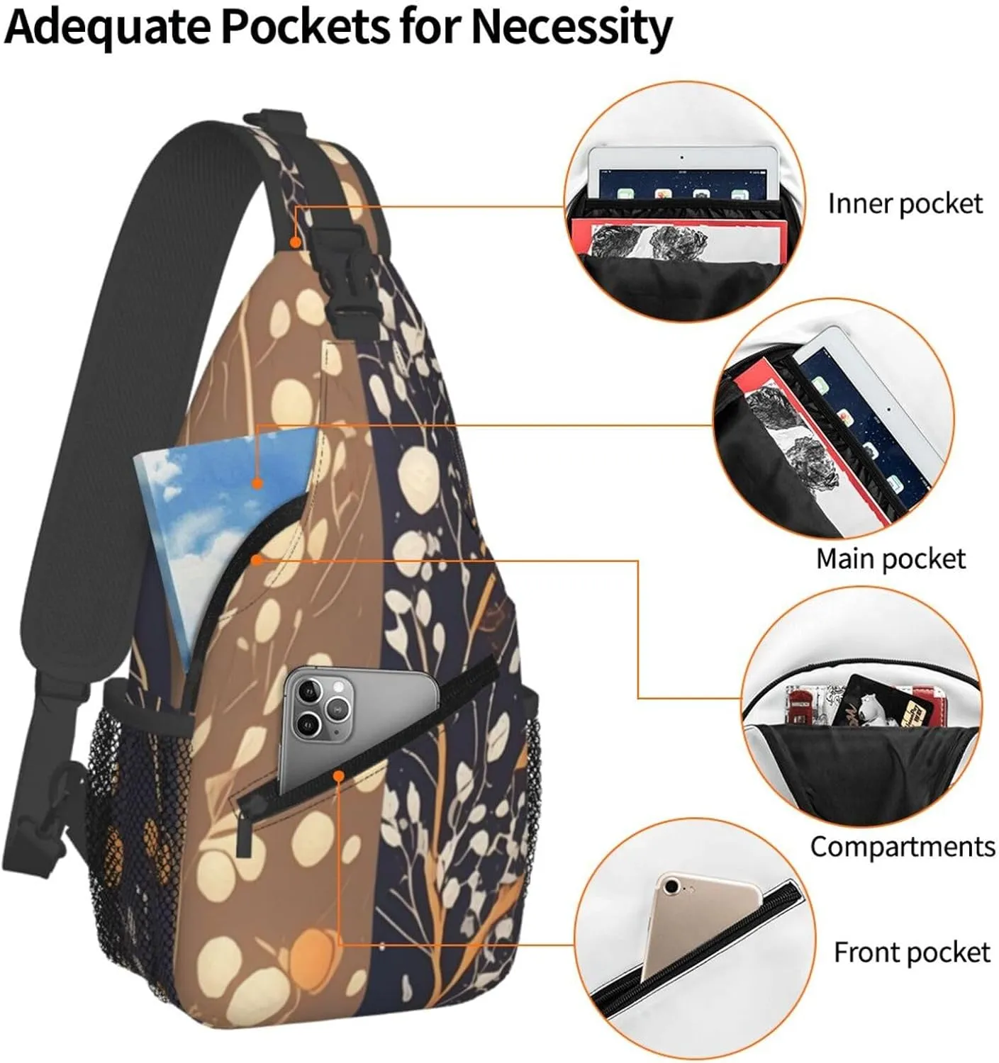 Flying alien bird Men's And Women's Small Crossbody Bags Chest Bags Daily Bags Are Suitable For Outdoor Hiking Trips
