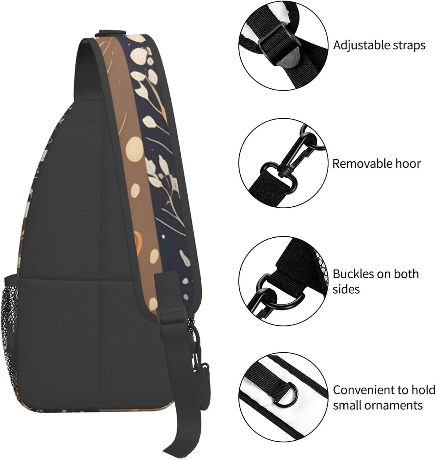 Flying alien bird Men's And Women's Small Crossbody Bags Chest Bags Daily Bags Are Suitable For Outdoor Hiking Trips