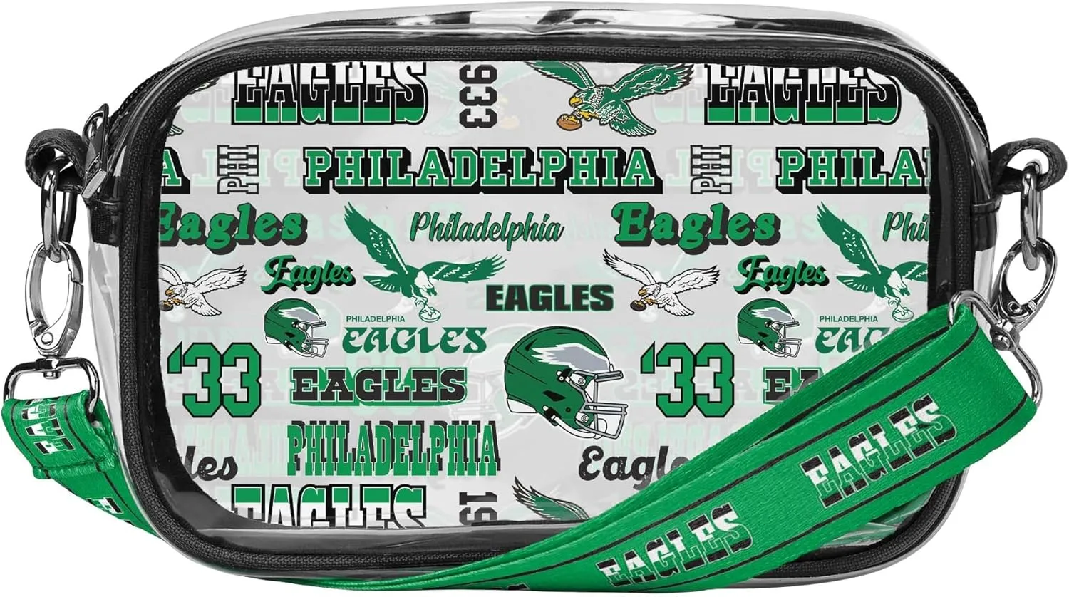 FOCO NFL Team Logo Retro Print Clear Crossbody Bag