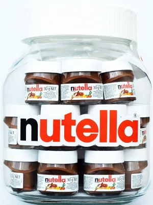 Fonowt Nutella Glass JAR, 21 Mini Nutella Jars Inside with Each 30 Grams