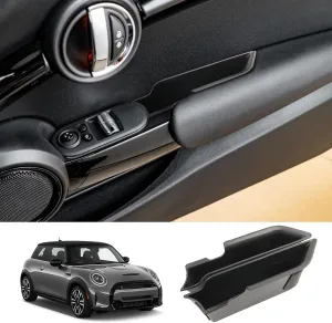 for 2024 Mini Cooper F56 Organizer Mini Cooper F56 Front Door Side Storage Box Door Side Organizer Grab Tray 2015-2024 Mini Cooper Armrest Phone Container Mini Cooper Countryman Accessories 2PCS