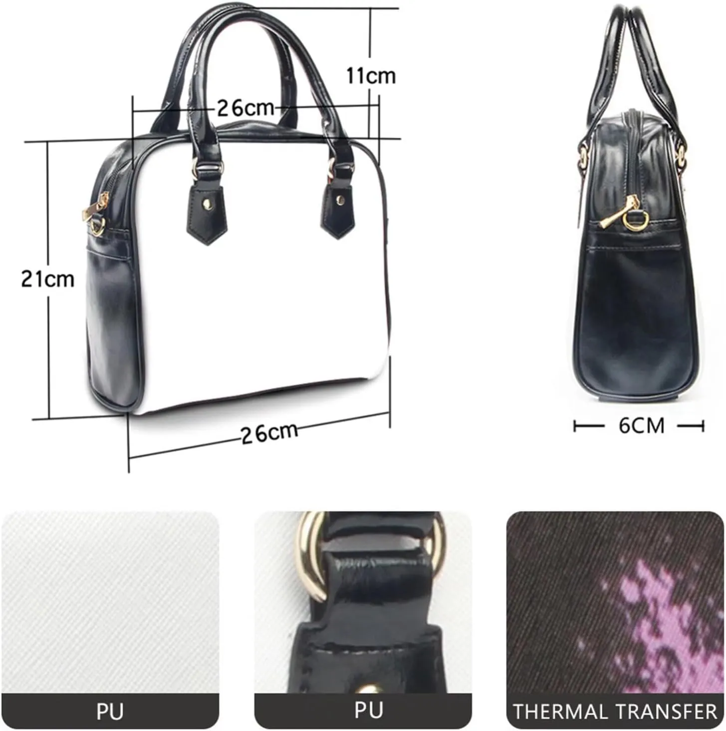Forchrinse Crystal Butterfly Purple Satchel Handbags for Women,Ladies Shoulder Purse Top Handle Bag Pu Leather Tote Bag