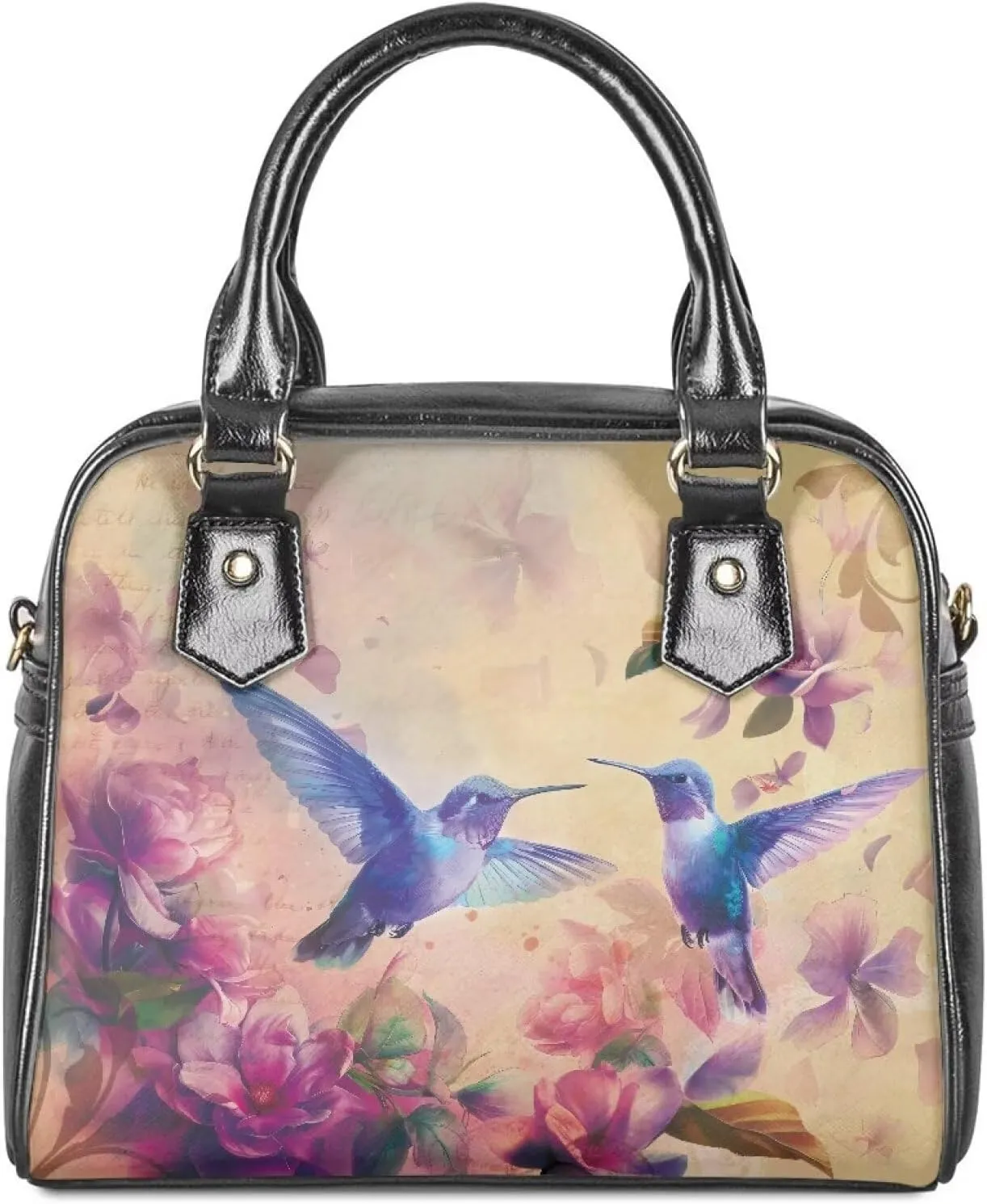 Forchrinse Crystal Butterfly Purple Satchel Handbags for Women,Ladies Shoulder Purse Top Handle Bag Pu Leather Tote Bag