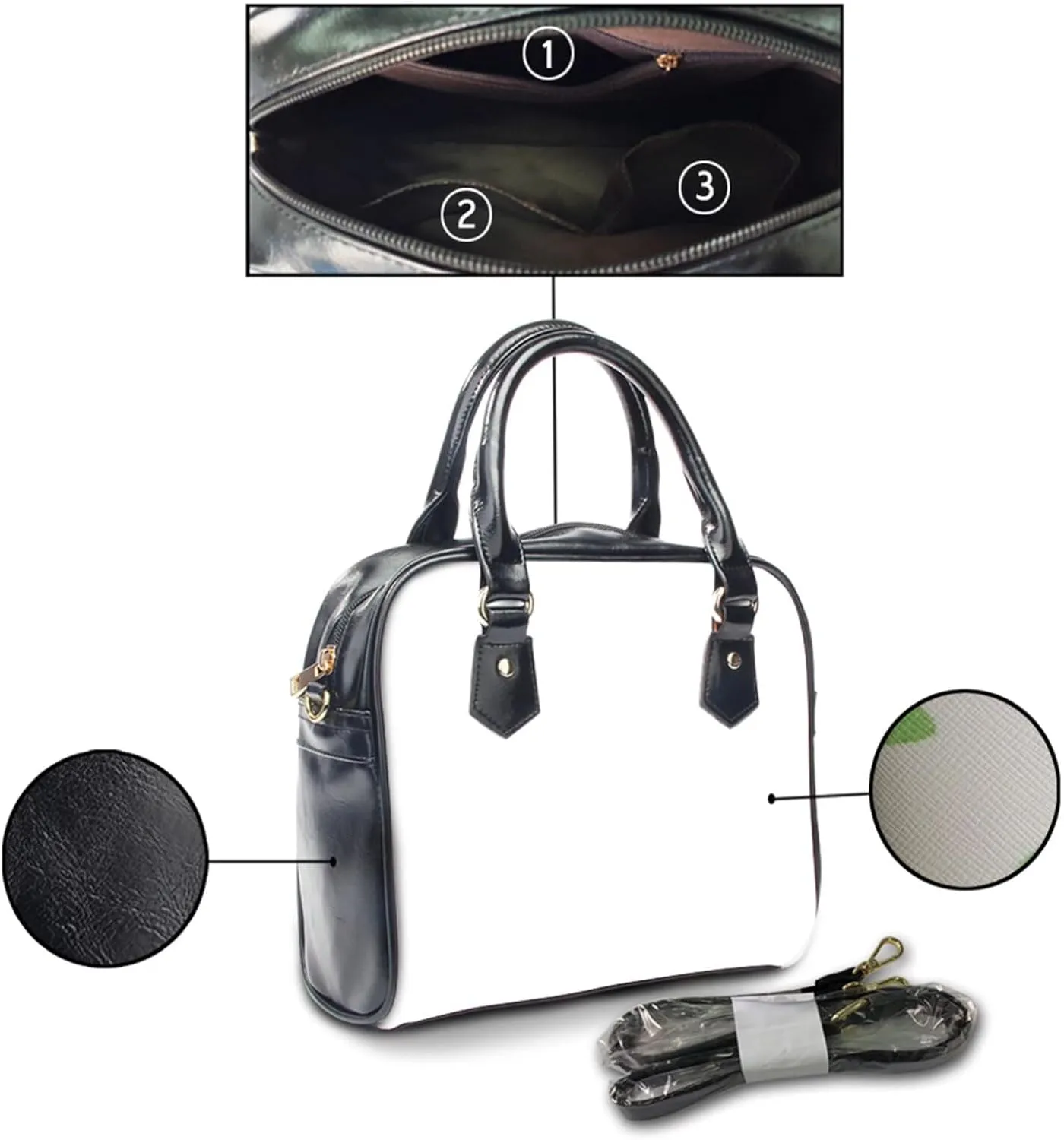 Forchrinse Crystal Butterfly Purple Satchel Handbags for Women,Ladies Shoulder Purse Top Handle Bag Pu Leather Tote Bag