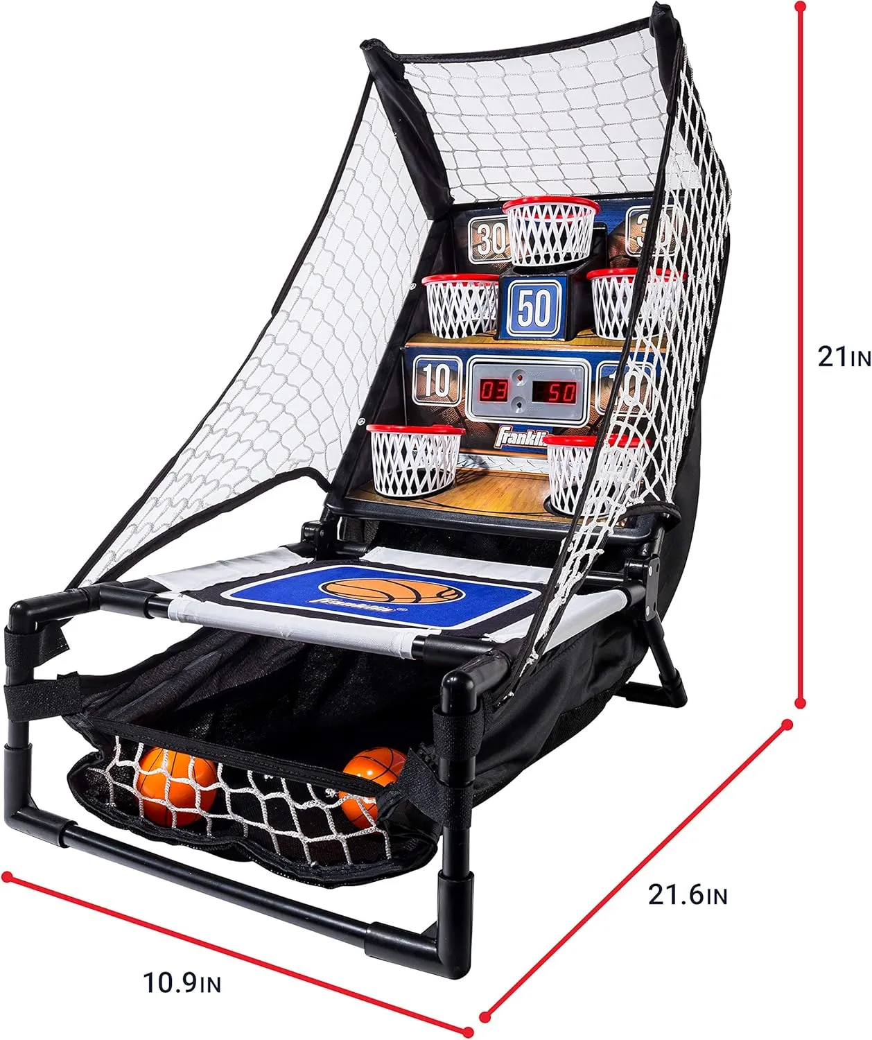 Franklin Sports Anywhere Basketball Arcade Game - Table Top Basketball Arcade Shootout- Indoor Electronic Basketball Game