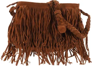 Fringe Crossbody Bag 13.36x9.04inch Western Crossbody Purse with Zipper & Compartment Tassel Shoulder Bag Artificial Leather Messenger Bag Fringe Cluth Purse for Women