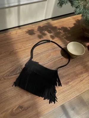 Fringe Leather Shoulder Bag